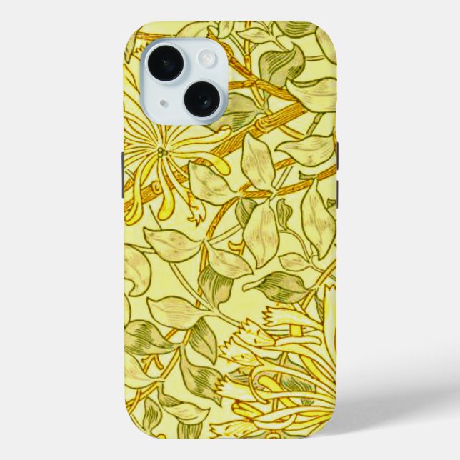Funda De Case-Mate Para iPhone Madreselva Amarillo de William Morris (Reverso )