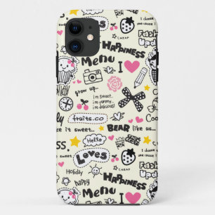Funda Para iPhone 11 Magdalenas, arcos, corazones, modelo femenino del