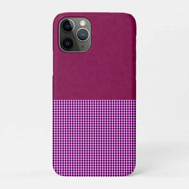 Funda De Case-Mate Para iPhone Magenta Denim Y Tartán, (Reverso)