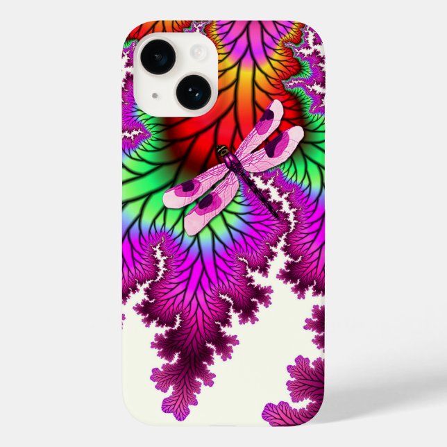 Funda De Case-Mate Para iPhone Magenta Dragonfly (Reverso )