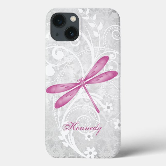 Funda De Case-Mate Para iPhone Magenta Dragonfly personalizada (Reverso)