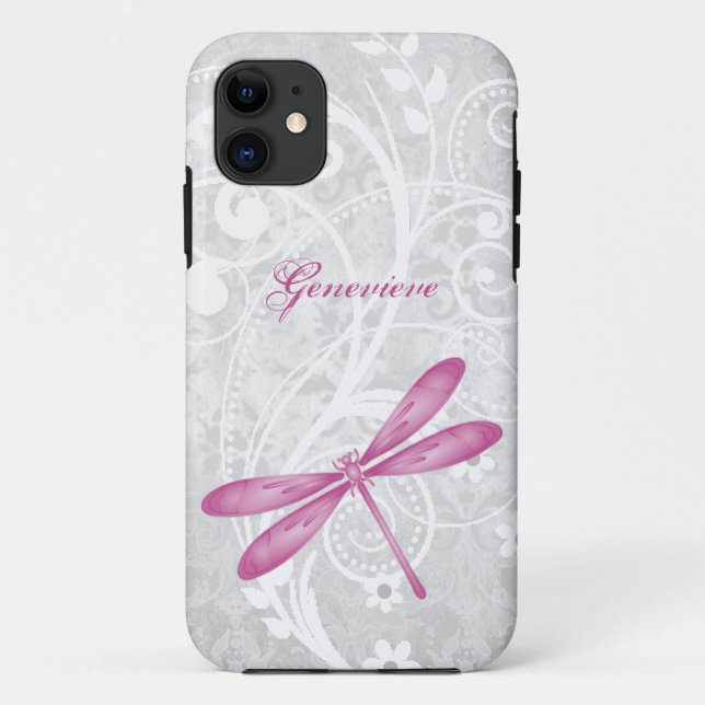 Funda De Case-Mate Para iPhone Magenta Dragonfly personalizada (Reverso)