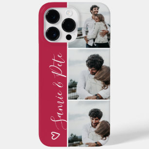 Funda Para iPhone 14 Pro Max De Case-Mate Magenta pareja nombres 3 cuadrícula de collages de