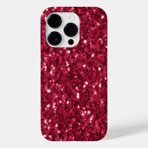 Funda Para iPhone 14 Pro De Case-Mate Magenta roja rosa oscuro rompe con purpurinas