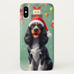 Funda Para iPhone X 🎅 Magia de Cachorro de Invierno ✨ Santa Perro Lin