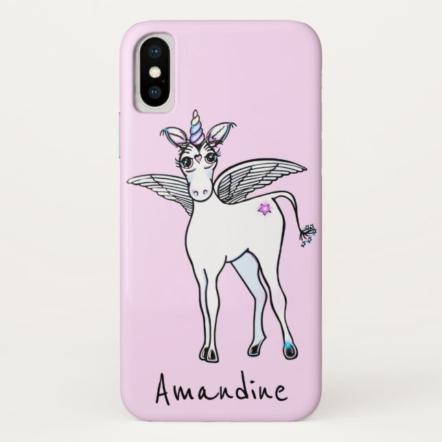 Funda De Case-Mate Para iPhone Magia de Cute chica Unicorn (Reverso)
