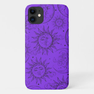 Funda Para iPhone 11 Magia Morada Vintage Sol Luna Estrellas Celestiale
