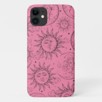 Magia Rosa Vintage Celestial Sol Luna Estrellas