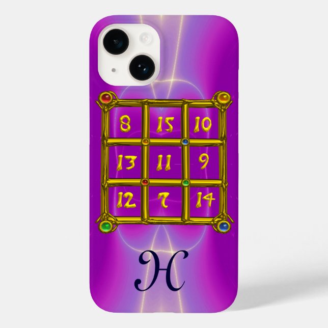 Funda De Case-Mate Para iPhone MÁGIC SQUARE 33 MONOGRAM Combustible rosa, morado (Reverso )