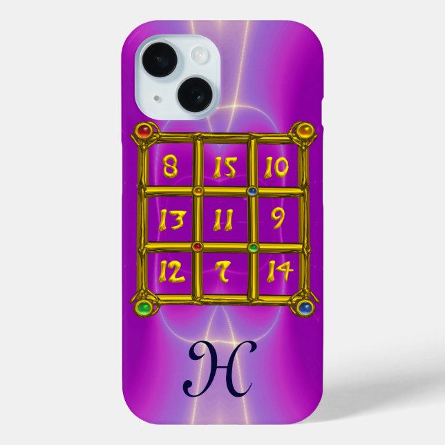 Funda De Case-Mate Para iPhone MÁGIC SQUARE 33 MONOGRAM Combustible rosa, morado (Reverso )