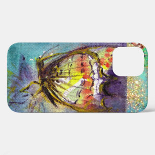 FUNDA PARA iPhone 12 MÁGICA MARIPOSA EN GOLD SPARKLES AZULES