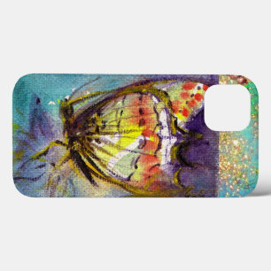 FUNDA PARA iPhone 13 MÁGICA MARIPOSA EN GOLD SPARKLES AZULES
