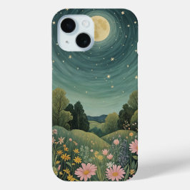 Funda Para iPhone 15 Magnífica pradera de luna