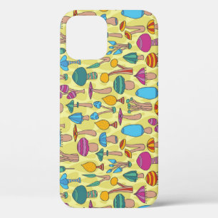 Funda Para iPhone 12 Magnífico Mushrooms Doodle Seamless Pattern