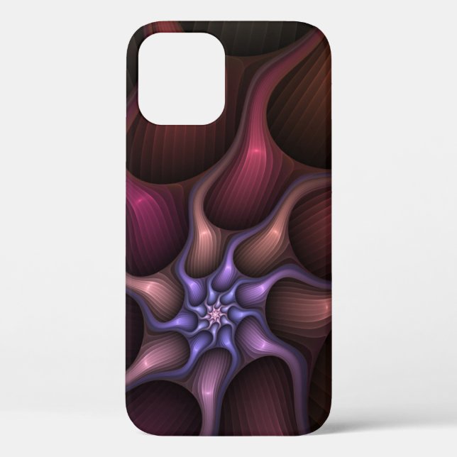 Funda De Case-Mate Para iPhone Magnífico Resumen Brillante Fractal a rayas (Reverso )