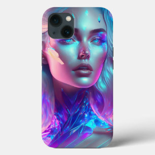 Funda Para iPhone 13 Magnífico vidrio helado de arte ai como mujer