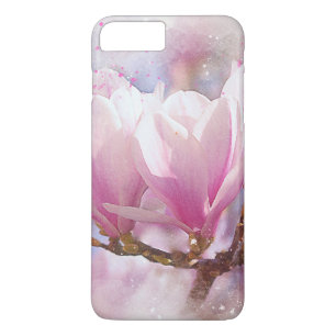 Funda Para iPhone 8 Plus/7 Plus Magnolia púrpura rosada en flor de primavera