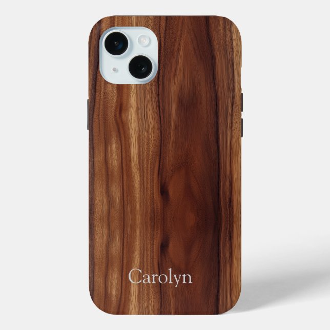 Funda De Case-Mate Para iPhone Mahogany Faux Woodgrain Personalizar (Reverso )