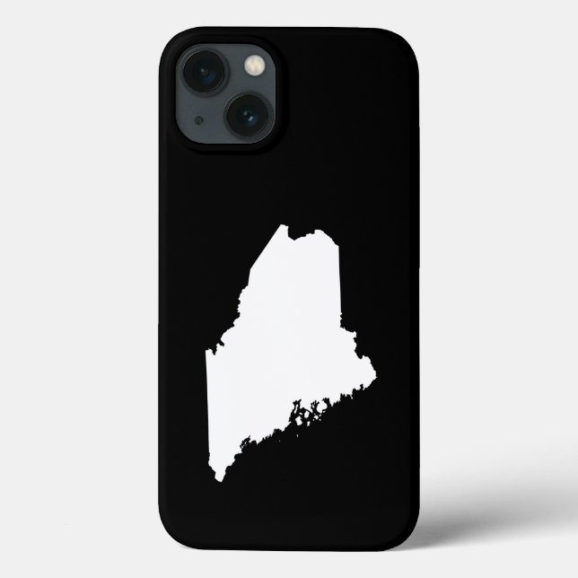 Funda De Case-Mate Para iPhone Maine en blanco y negro (Reverso)