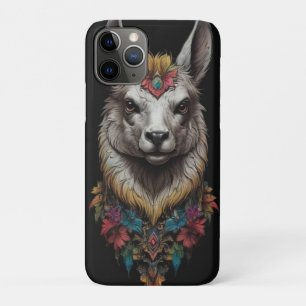 Funda Para iPhone 11 Pro "Majestad floral: Una Llama adorada con flores"