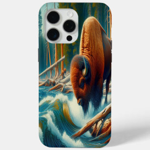 Funda Para iPhone 15 Pro Max Majestic Bison Wading