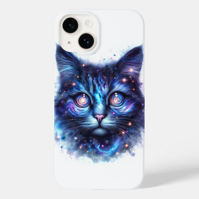 Funda De Case-Mate Para iPhone Majestic Cosmic Galaxy Cat - Nebula Space Fantasy  (Reverso )