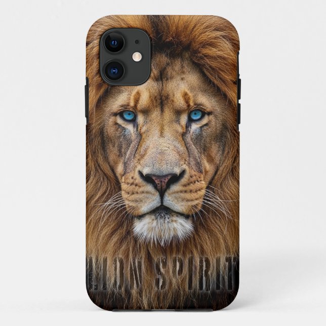Funda De Case-Mate Para iPhone Majestic Lion Face with Blue Eyes | Wildlife Anima (Reverso)