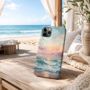 Funda Para iPhone 11 Pro Majestuosas olas de la puesta de sol oceánica acua