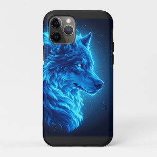 Funda Para iPhone 11 Pro Majestuoso Lobo Azul Resplandeciente Arte Fantásti