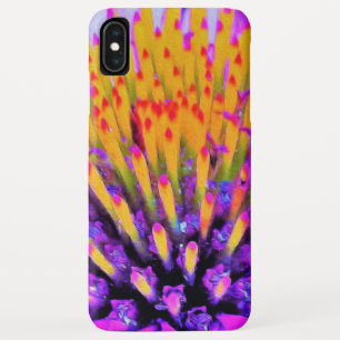 Funda Para iPhone XS Max Mala Flor de Cono Abstracta Macro Rosa Fucsia y Am