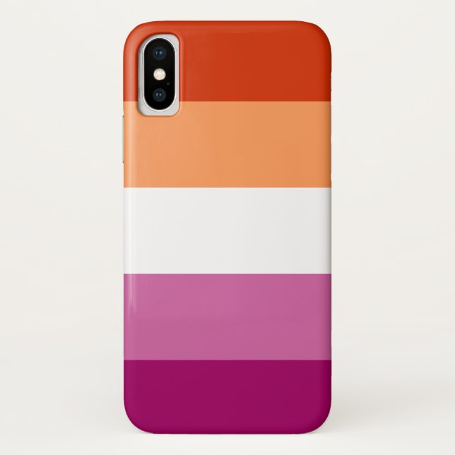Funda De Case-Mate Para iPhone Maletín de la bandera del orgullo lésbico (Reverso)
