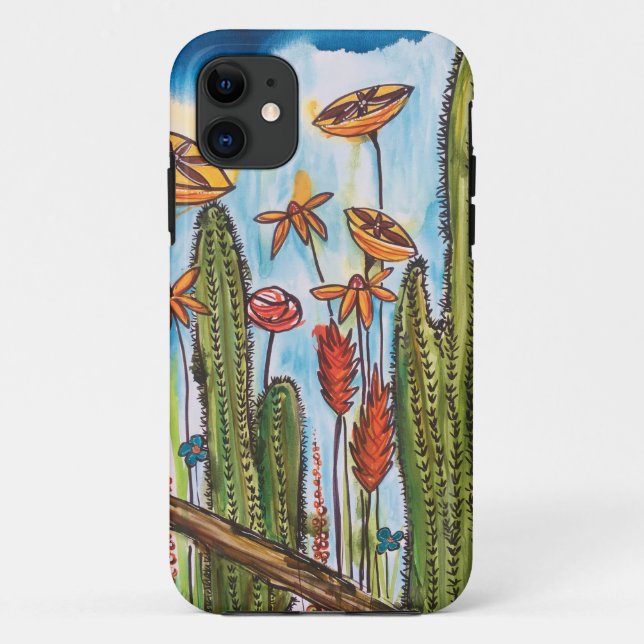 Funda De Case-Mate Para iPhone Maletín de teléfono Cactus y Blooms (Reverso)