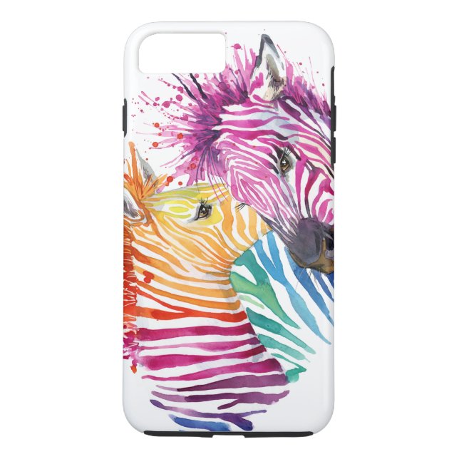 Funda De Case-Mate Para iPhone Maletín de teléfono con cebra arco iris (Reverso)