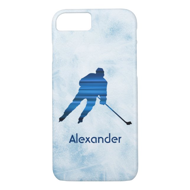 Funda De Case-Mate Para iPhone Maletín de teléfono de Hockey sobre hielo azul (Reverso)