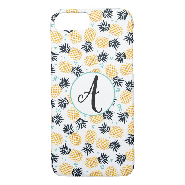 Funda De Case-Mate Para iPhone Maletín de teléfono monograma patrón de piña (Reverso)