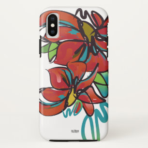 Funda Para iPhone XS Maletín de teléfono Poinsettia