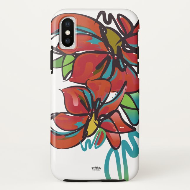 Funda De Case-Mate Para iPhone Maletín de teléfono Poinsettia (Reverso)