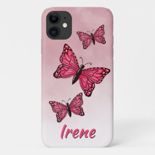 Funda Para iPhone 11 Maletín Ombre Rosa Monarch Butterflies iPhone / i