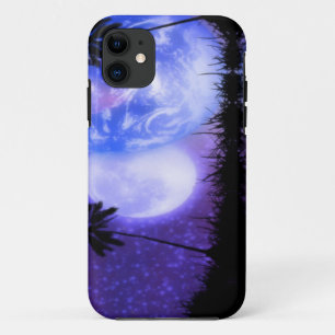 Funda Para iPhone 11 Maletín para iPhone Celestial Tierra y Luna