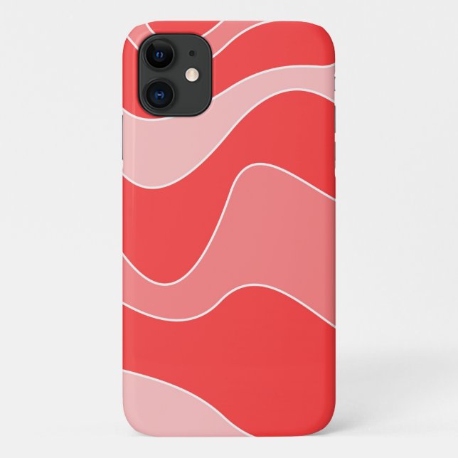 Funda De Case-Mate Para iPhone Maletín para iPhone de ondas rojas monocromáticas (Reverso)