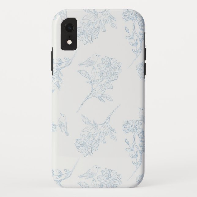 Funda De Case-Mate Para iPhone Maletín para iPhone Floral de Moda Chinoiserie (Reverso)