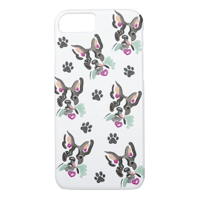 Funda De Case-Mate Para iPhone Maletín telefónico con arte acuático Boston Terrie (Reverso)