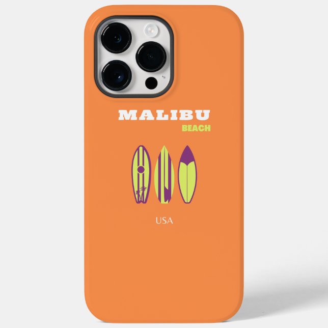 Funda De Case-Mate Para iPhone Malibu, playa de Malibu, arte tropical, perrito, N (Reverso )