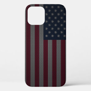 Funda Para iPhone 12 Pro Malla metálica de la bandera estadounidense
