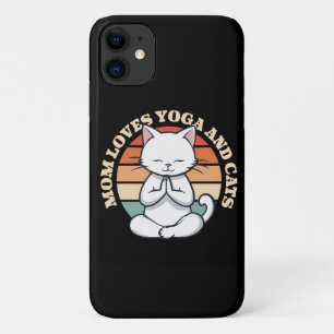 Funda Para iPhone 11 Mamá Ama Gatos y Yoga