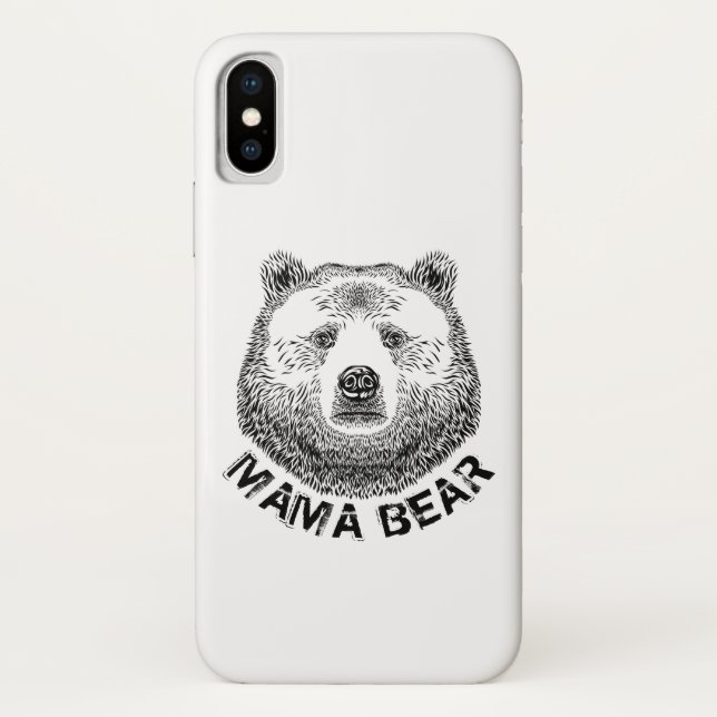 Funda De Case-Mate Para iPhone Mama Bear, Ilustracion de mano dibujada (Reverso)