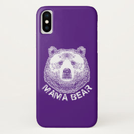 Funda Para iPhone X Mama Bear, Ilustracion de mano dibujada