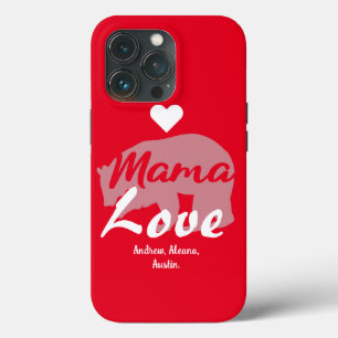 Funda Para iPhone 13 Pro Mama Bear Mom Denomina Personalizar Personalizado