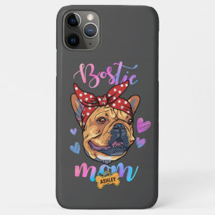 Funda Para iPhone 11 Pro Max Mamá Boston Terrier Acuarela Regalo para Mamá Perr
