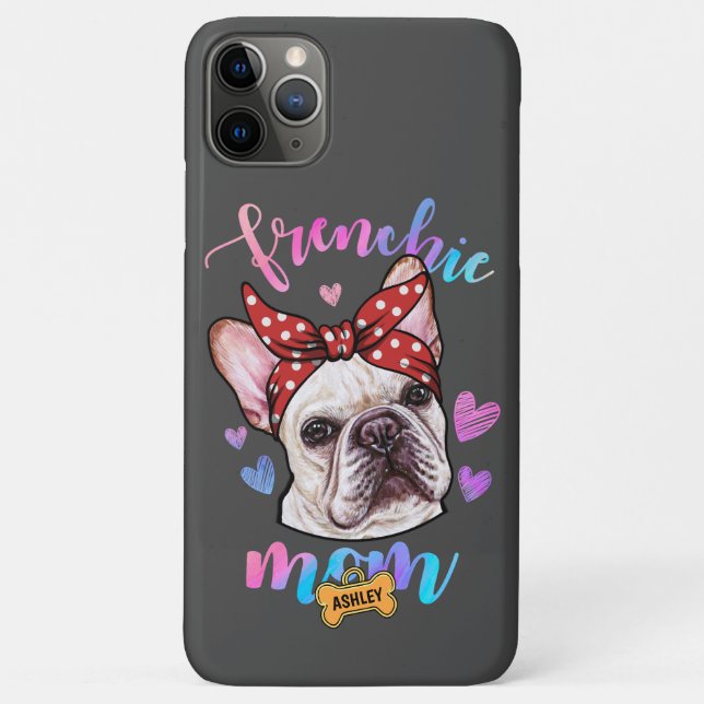 Funda De Case-Mate Para iPhone Mamá Bulldog francesa acuarela Perro mamá GIft (Reverso)